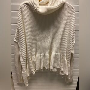 Free People Oversized knit Turtleneck Poncho Sweater